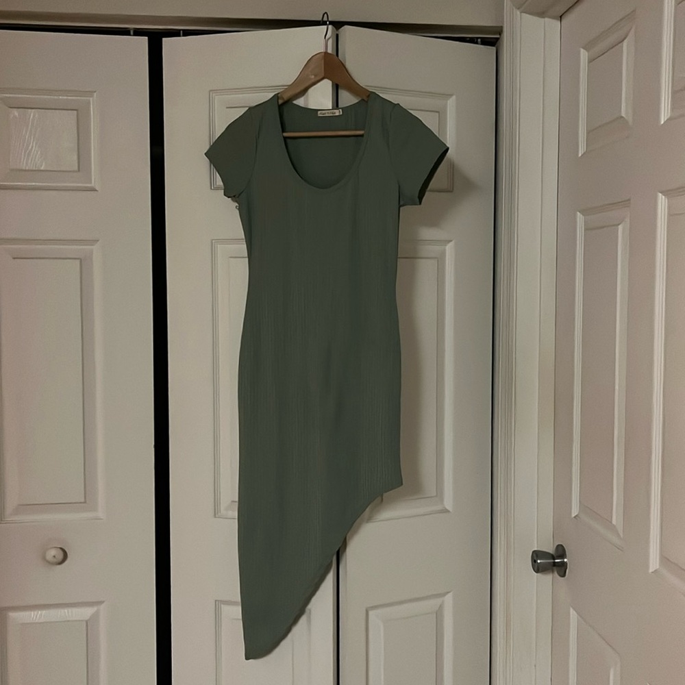 Asymmetrical Green Dress